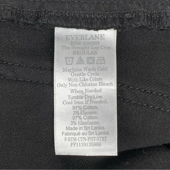 Everlane Straight Leg Crop Garment Dyed Jeans Black Size 00/24 NWT - Picture 12 of 13